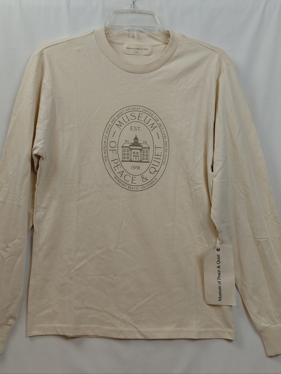 Museum Of Peace & Quiet Tops - Museum Of Peace & Quiet Long Sleeve t Shirt NWT Cream Green 100% Cotton